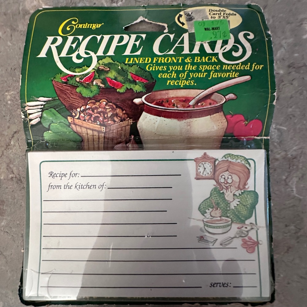 Vintage Conimar Recipe Cards 20 Double Lined 3x5 Folded Kitchen Stationery USA - Picture 5 of 6